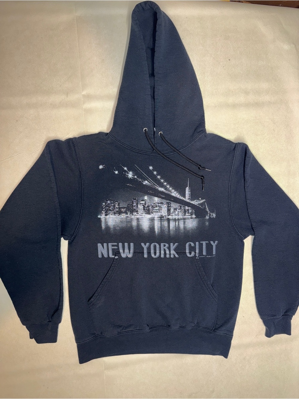 Jerzees Black New York City Skyline Hoodie